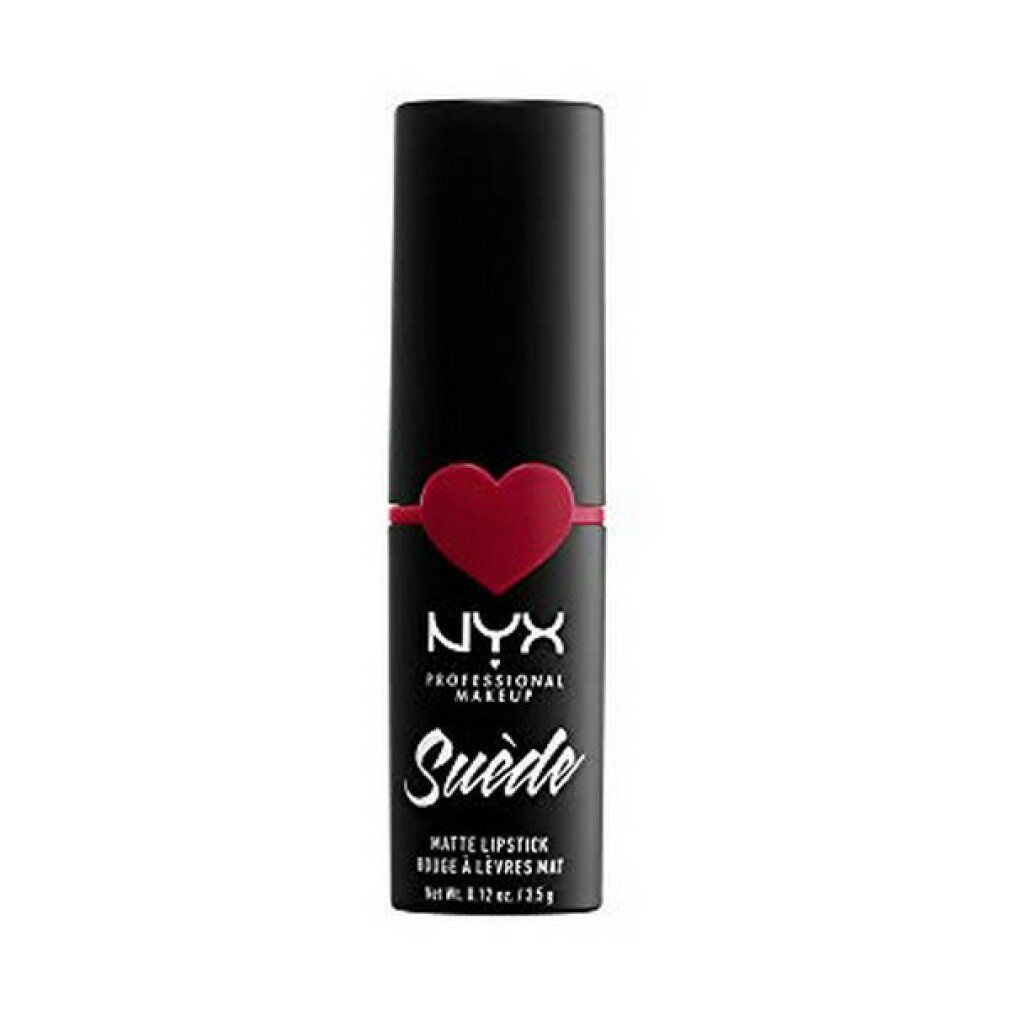 NYX Suede Matte Lipstick color Copenhagen. Tonalità viola-rosa, finitura opaca.