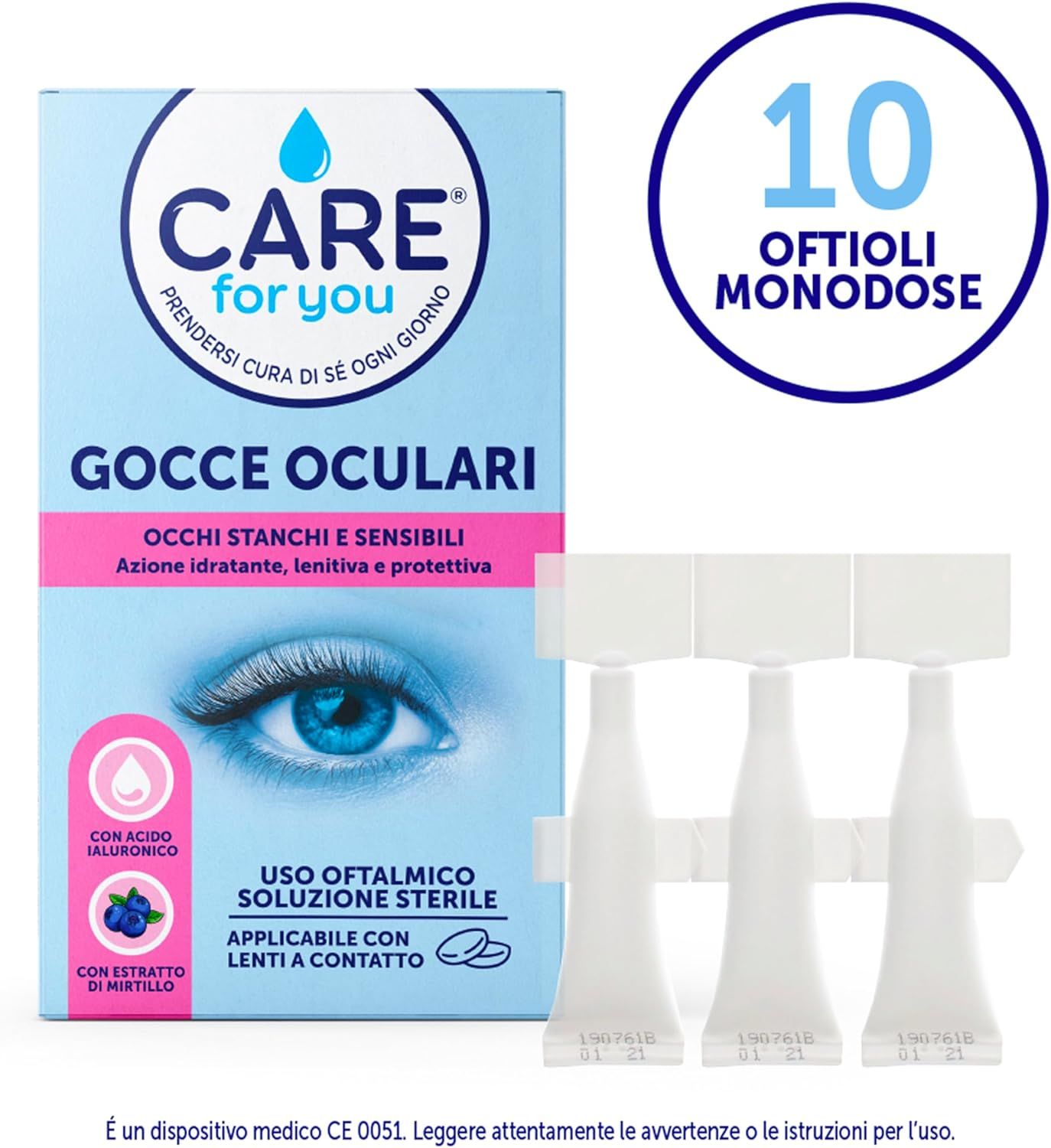 CARE for You Gocce Oculari Occhi Stanchi Monodose 10x0,5 ml