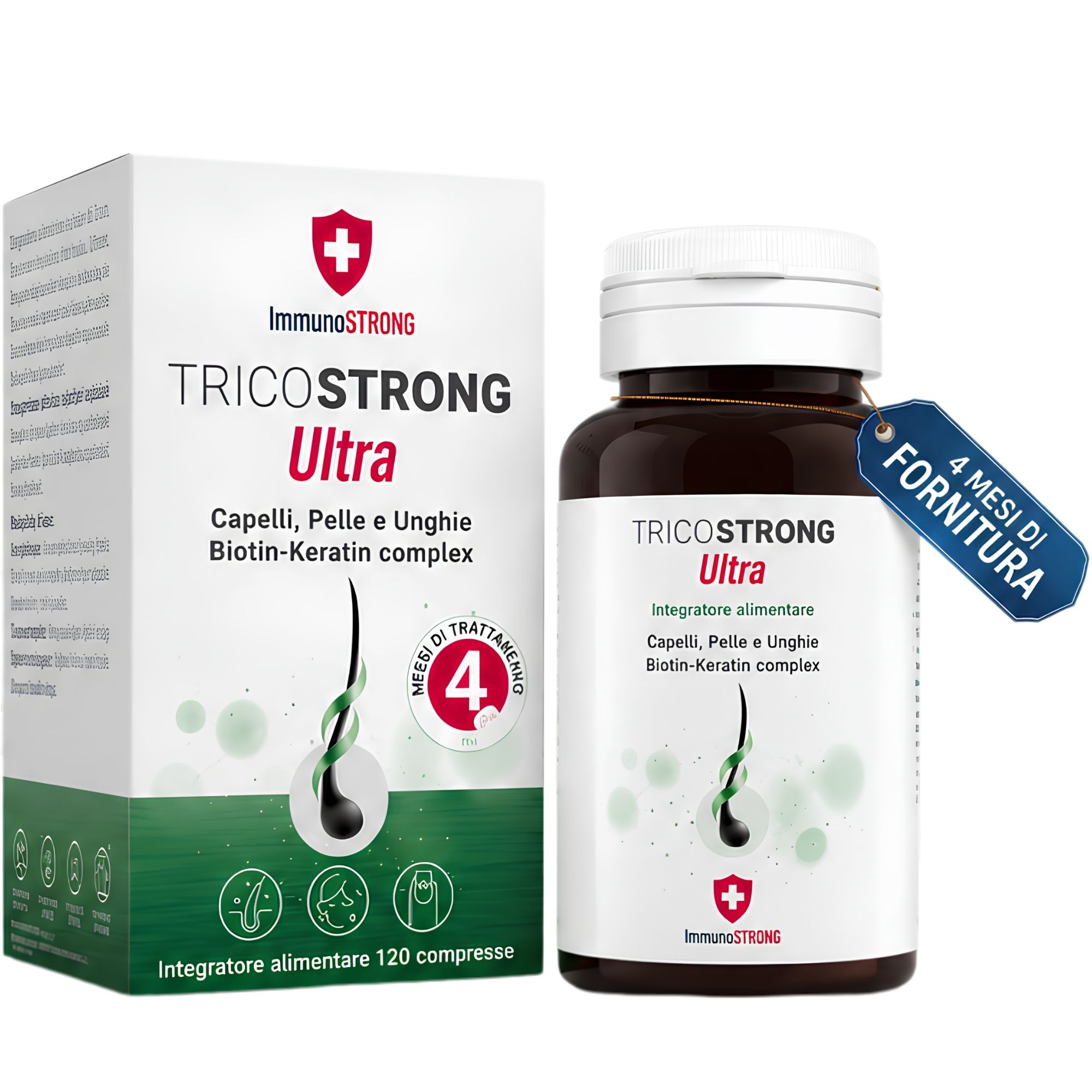 AMBIOPH - TricoSTRONG Ultra - Integratore Capelli Biotina Cheratina Complex