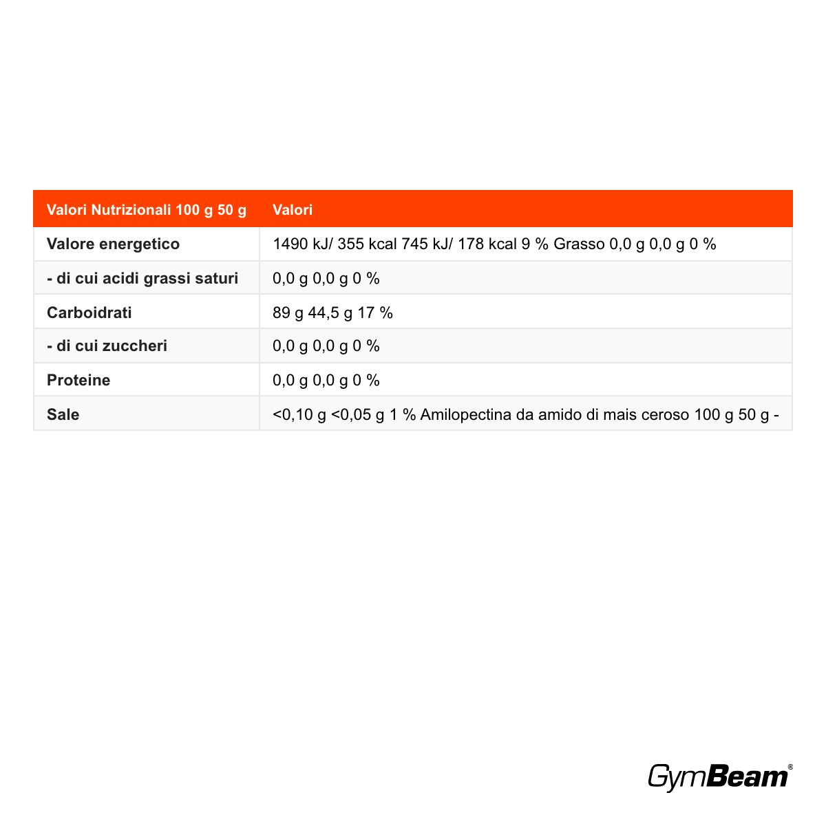 GymBeam Waxy Maize amilopectina 100% pura