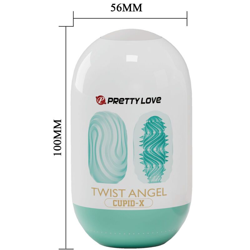Masturbatore 'Twist Angel Cupid-X' di dimensioni 100mm x 56mm.
