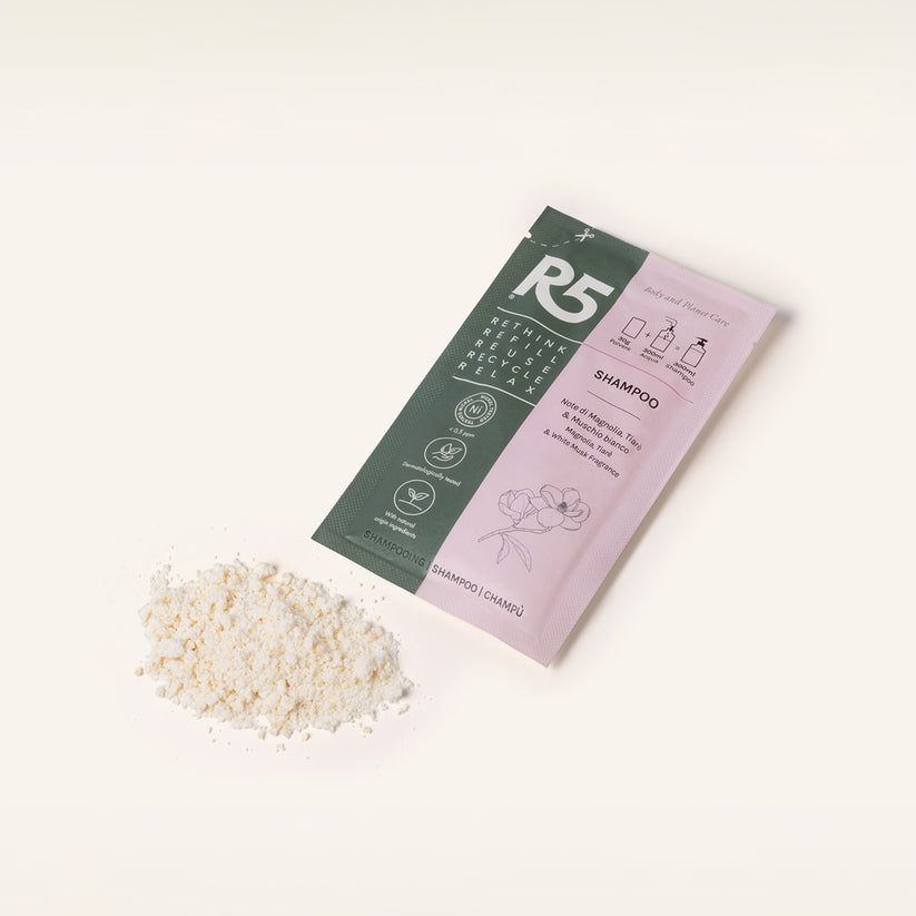 R5 Ricarica Shampoo Riattivabile, Fragranza Magnolia, Tiaré e Muschio Bianco