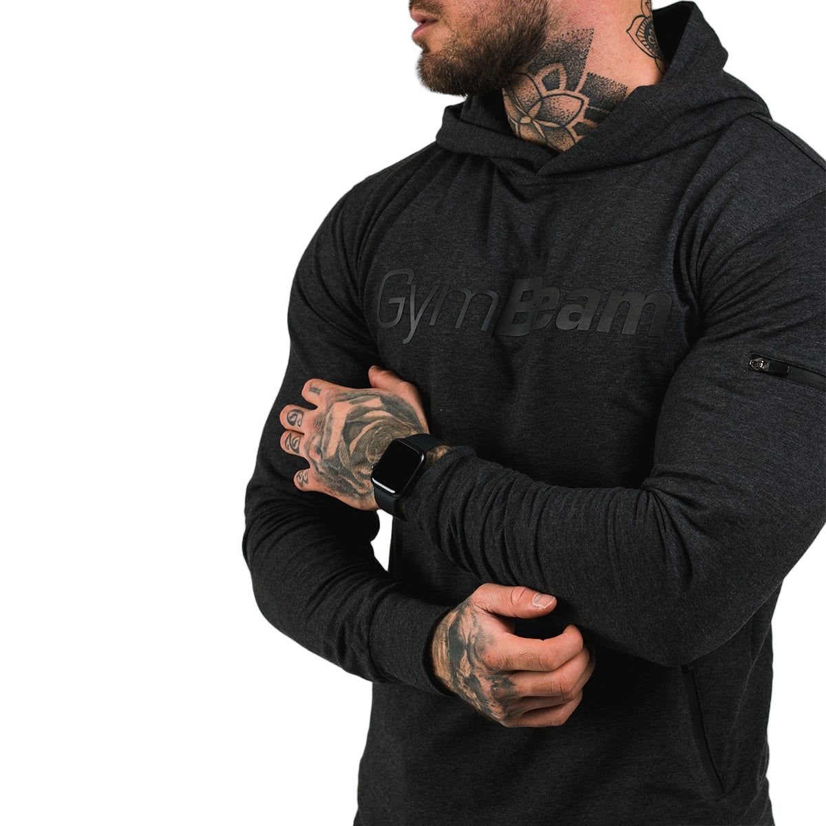 GymBeam Felpa uomo con cappuccio regular Urban grigia