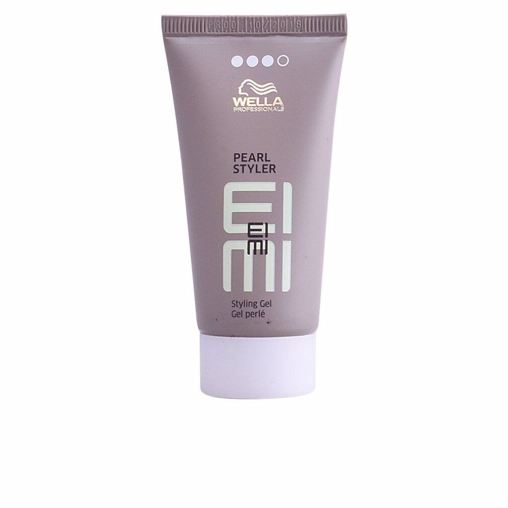 Tubo grigio con tappo bianco. Scritta: Wella, Pearl Styler, EIMI, Styling Gel.