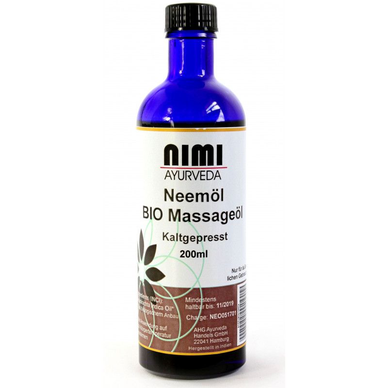 Nimi - Olio da massaggio biologico all'olio di Neem spremuto a freddo