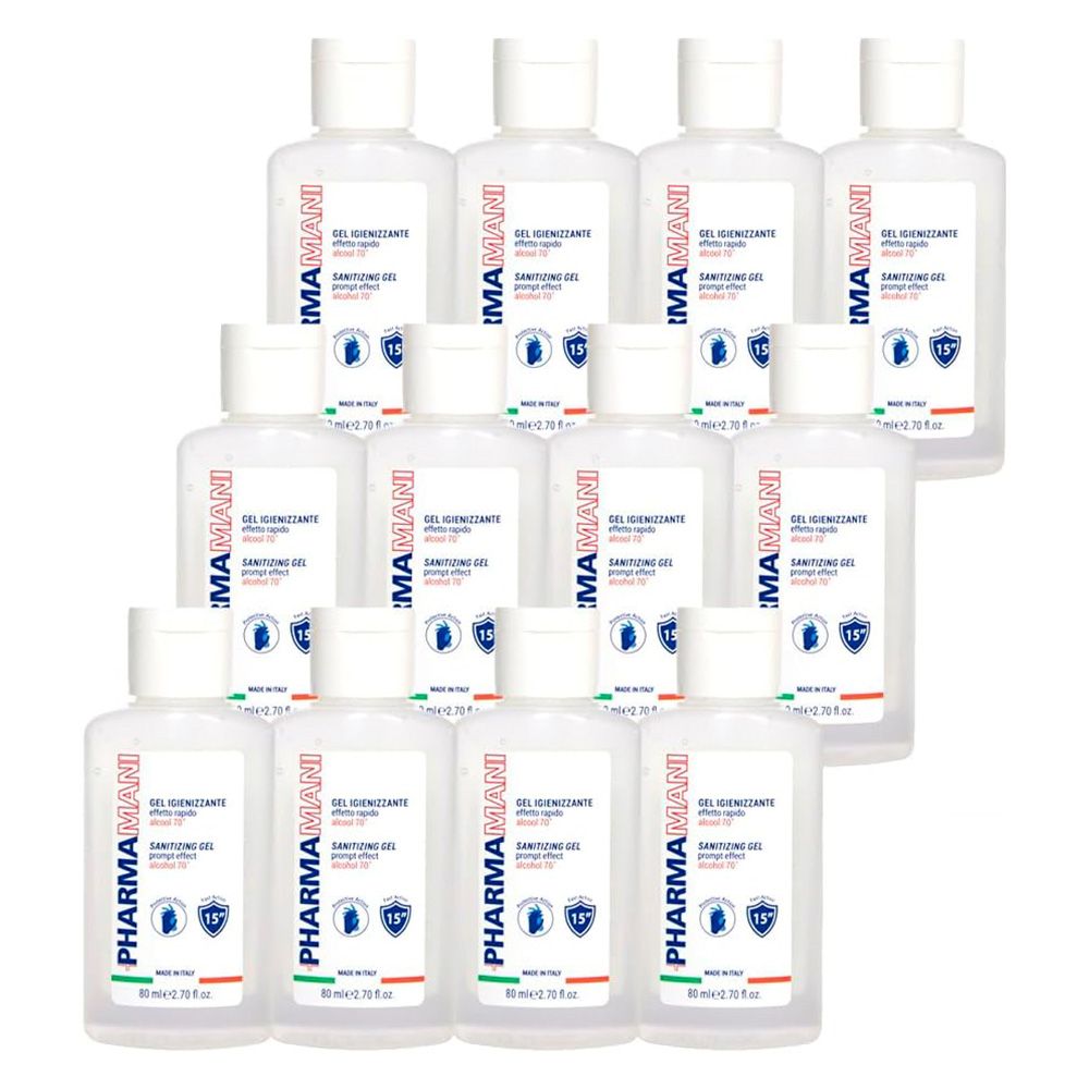 PHARMAMANI - Gel Igienizzante Mani - 70% Alcool Dermatologicamente testato - profumato