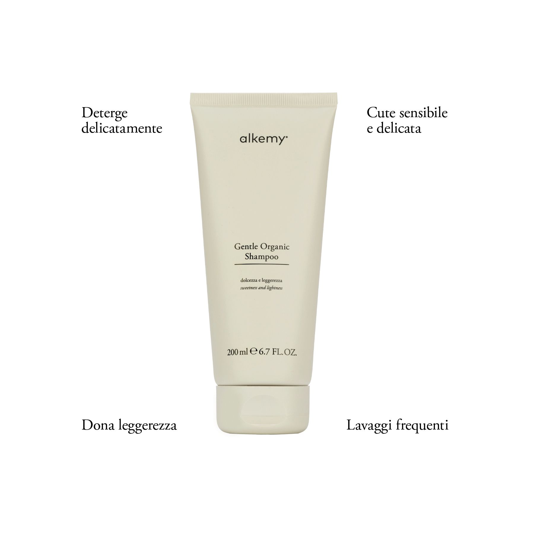 Alkemy Shampoo Organico Delicato, Uso Frequente per Capelli e Cute Sensibile