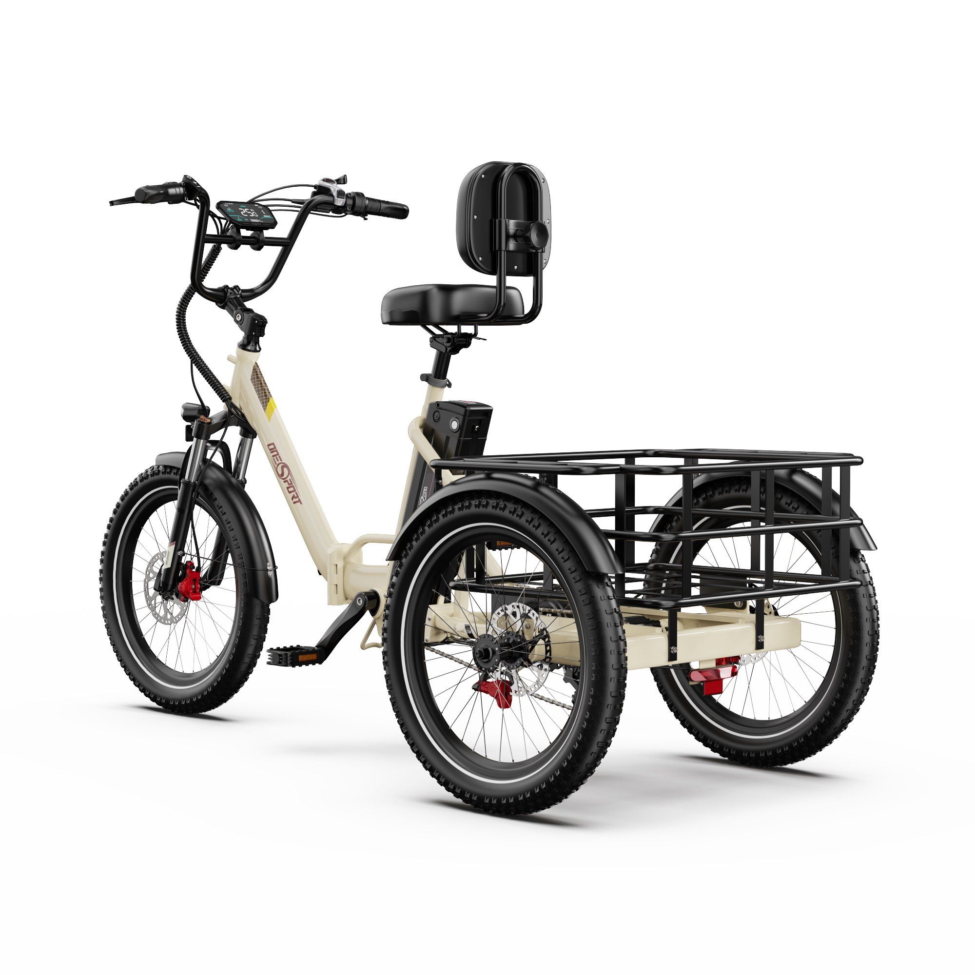 ONESPORT OT30 PRO Triciclo elettrico cargo con motore da 500 W e batteria da 48 V 18 Ah