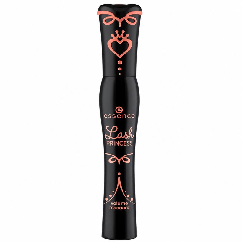 Flacone di mascara nero Essence Lash Princess con applicatore.