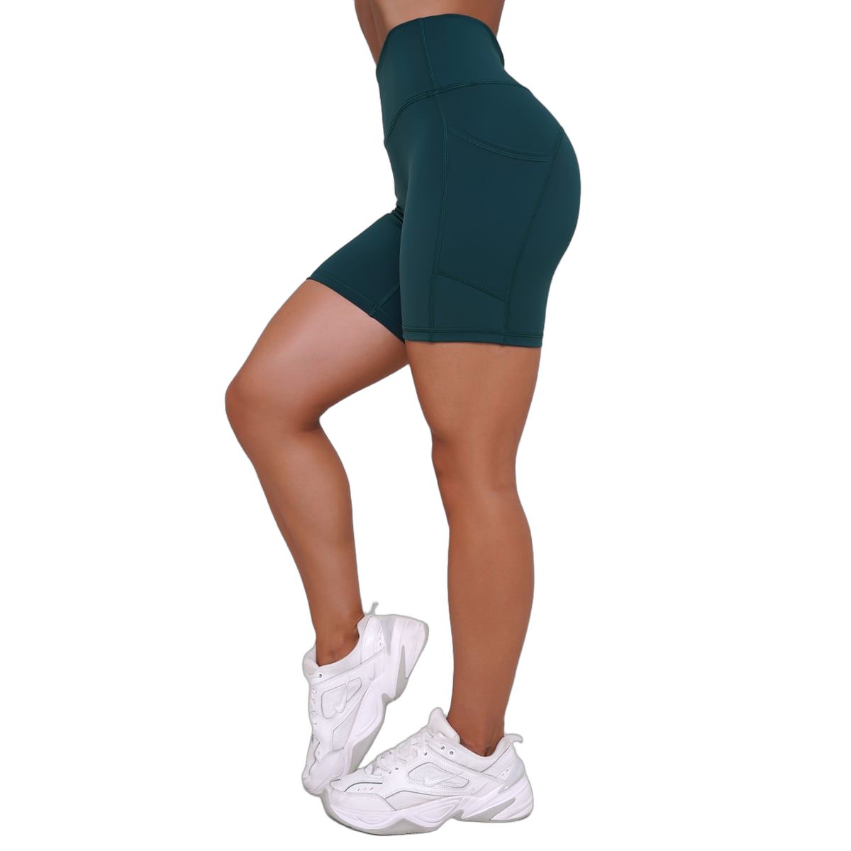 GymBeam Pantaloncini donna Ignite slim con tasche verde scuro