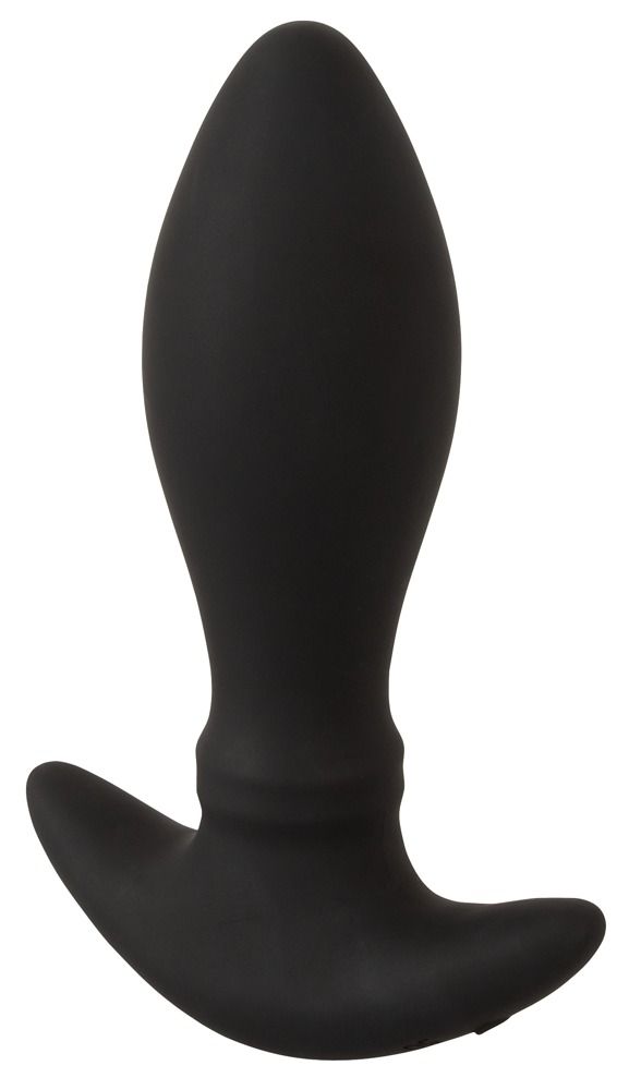 Plug anale nero Anos RC Moving Rings. Testa conica, manico arrotondato.