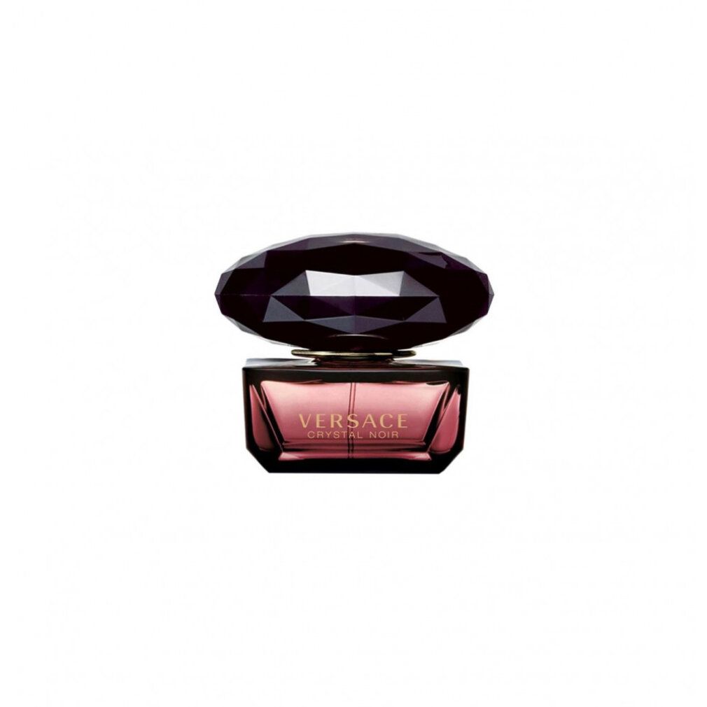 Versace Crystal Noir Eau de Parfum. Flacone nero con tappo nero. Scritta dorata.