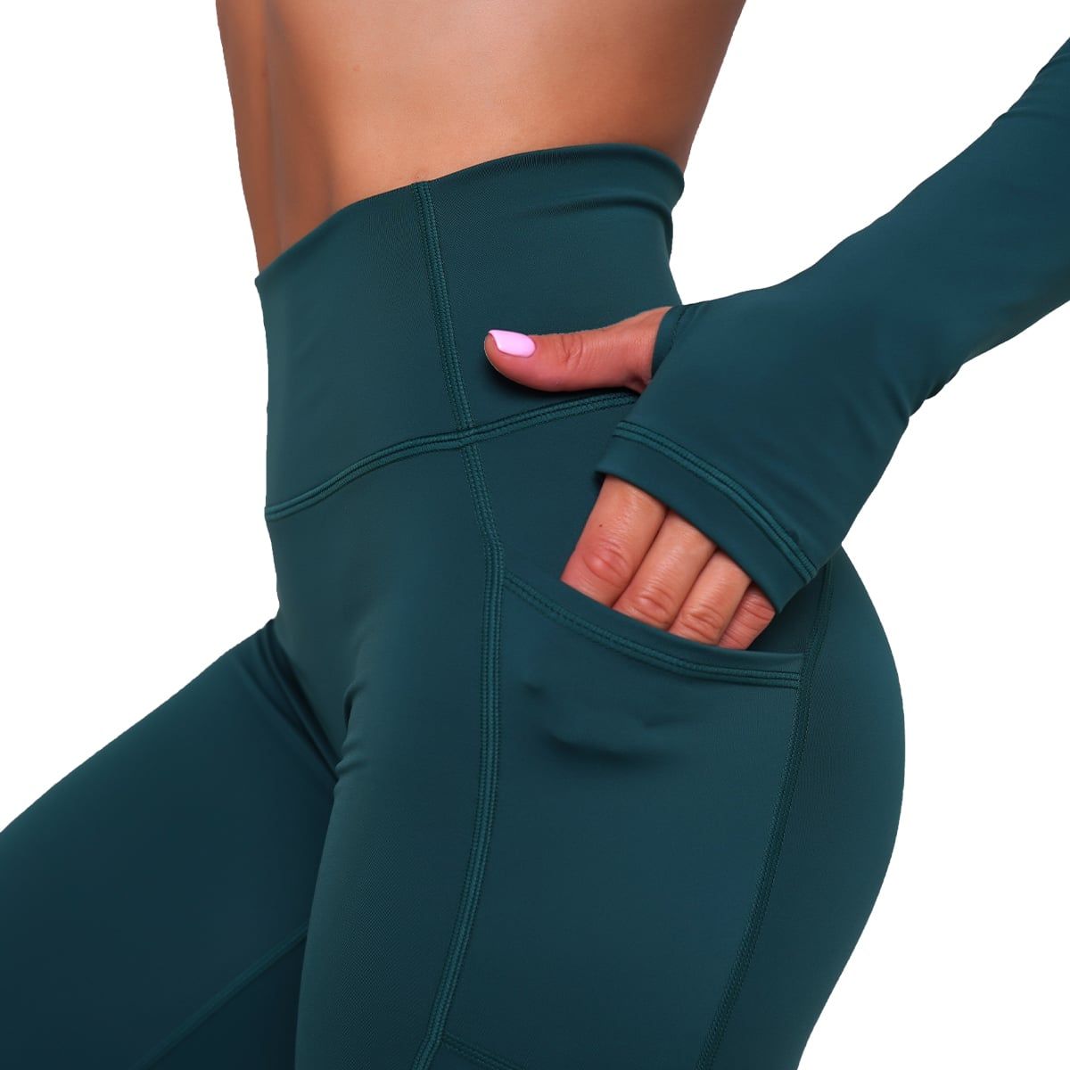 GymBeam Leggings donna Ignite a vita alta verde scuro