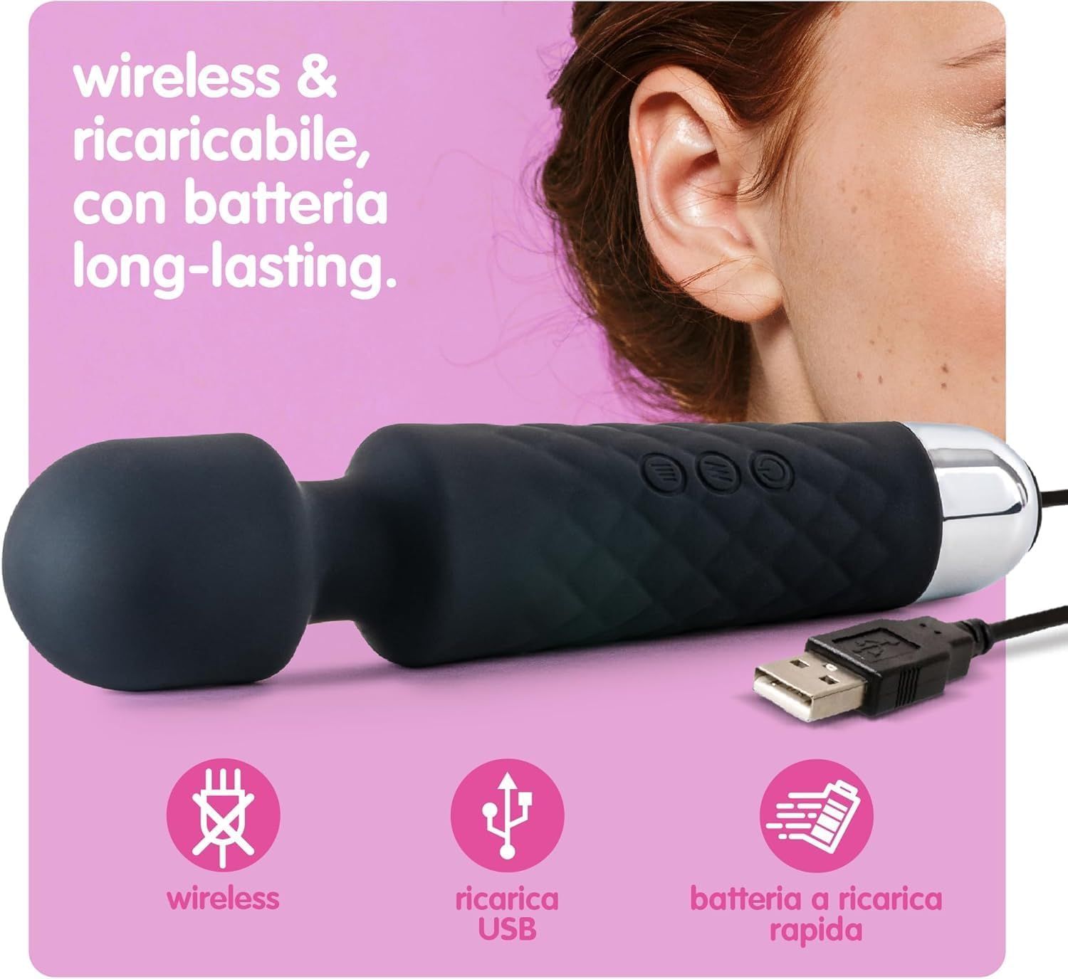 Oliver James Vibratore per donne – Silenzioso e potente, colore nero