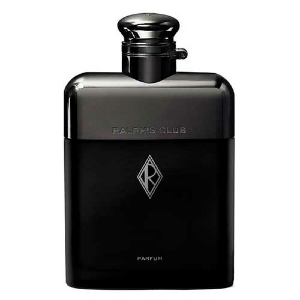 Flacone nero con tappo argentato. Logo e scritta RALPH'S CLUB.