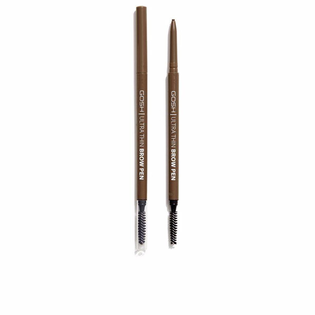 Due matite per sopracciglia. Una con cappuccio, l'altra senza. Entrambe con spazzola. Scritta: GOSH ULTRA THIN BROW PEN.