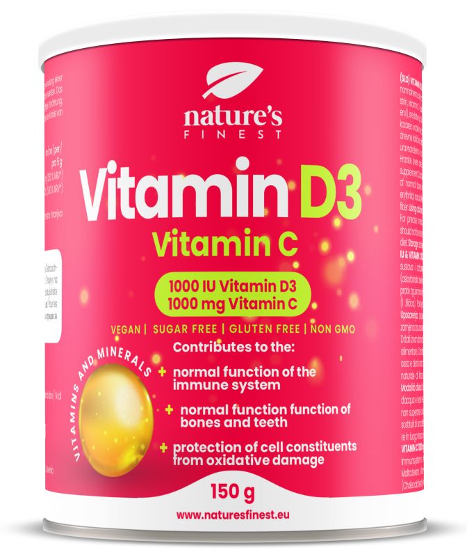 Nature's Finest Vitamina D3 + Vitamina C  polvere per un forte sistema immunitario