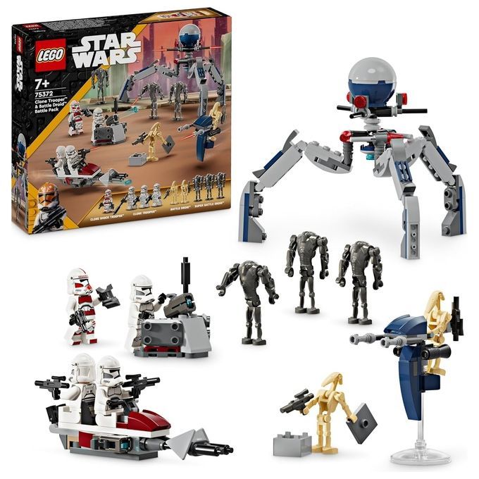 LEGO Star Wars 75372 Battle Pack Clone Trooper e Battle Droid con Veicolo Giocattolo Speeder Bike,