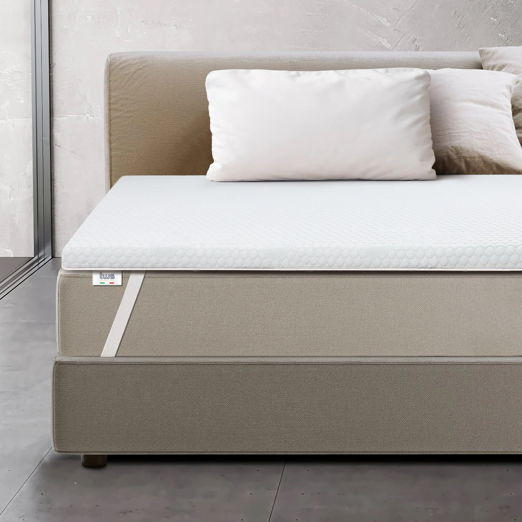 The White Stone Topper Memory Foam 100 x 190 | Correttore Materasso 6 cm
