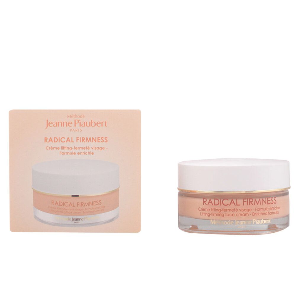 Crema Radical Firmness di Jeanne Piaubert. Vaso e confezione. Scritta: Radical Firmness, Crème lifting-fermeté visage.