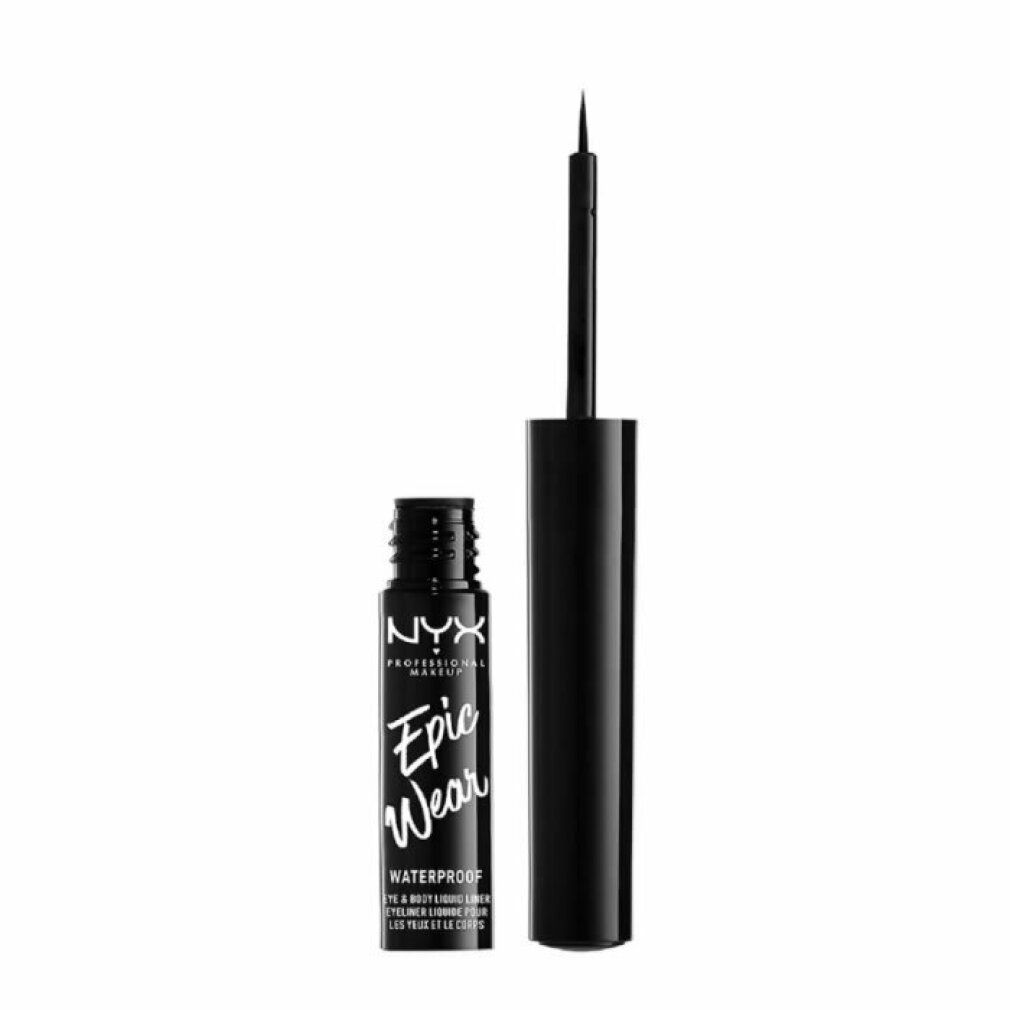 NYX Epic Wear Liquid Liner nero. Applicatore e flacone neri con scritta.