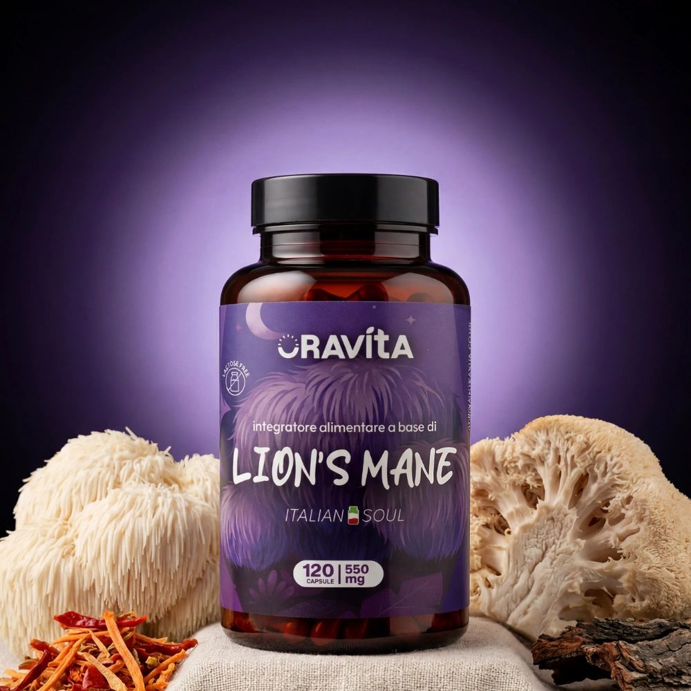 Oravita LION'S MANE Lion's Mane Estratto Titolato 30% per Memoria, Concentrazione e NGF