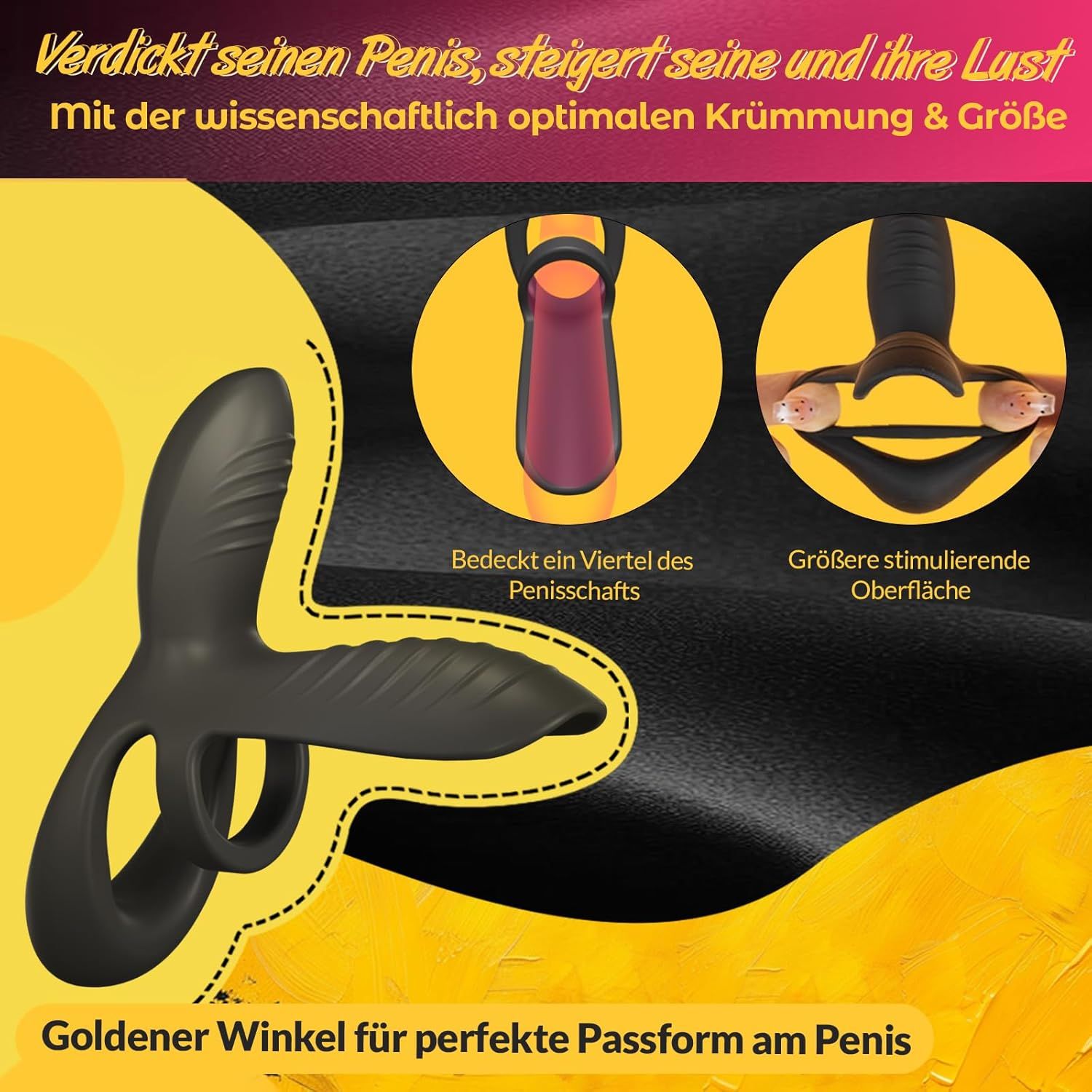 YAWNSHE anello vibrante per il pene con guaina e stimolatore clitorideo