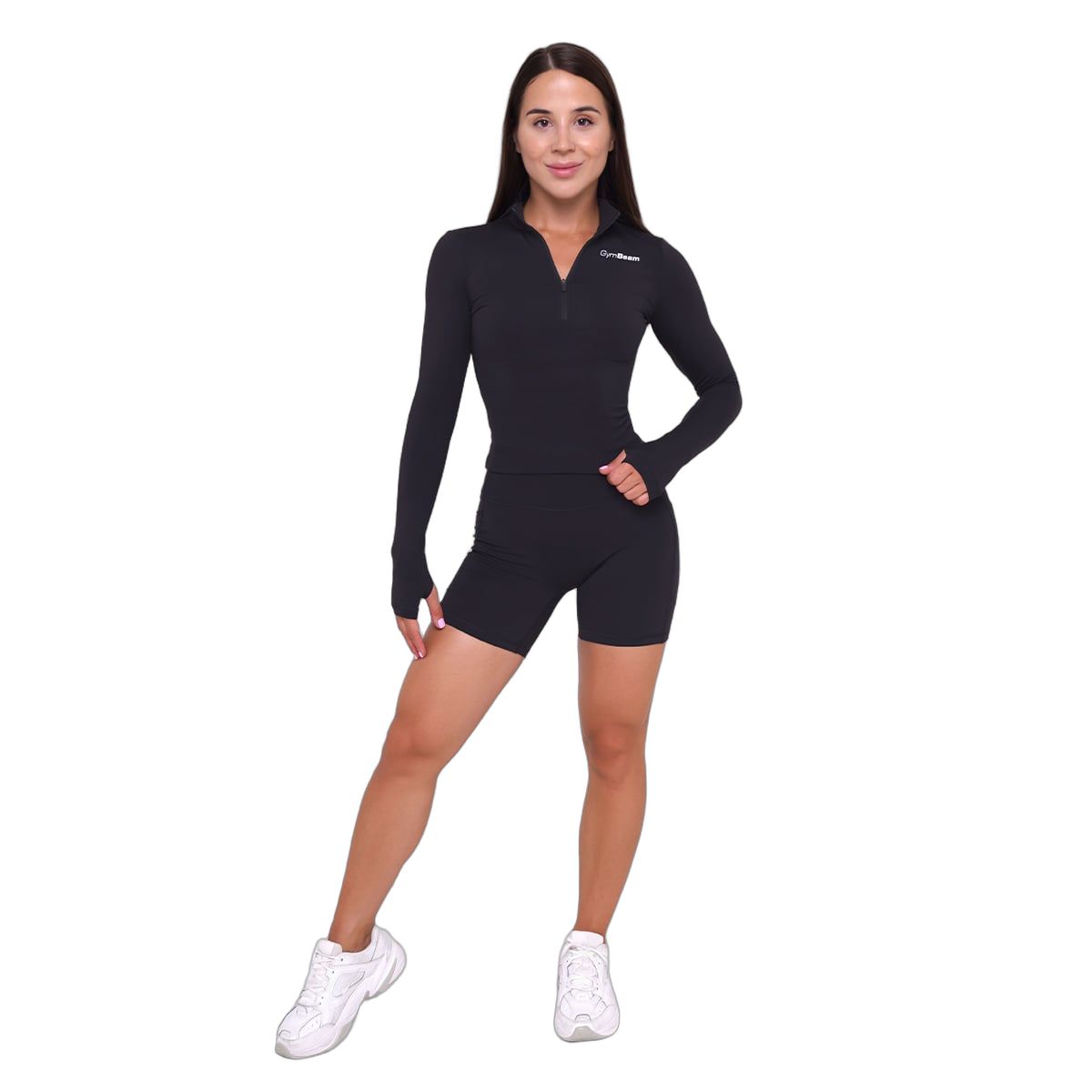 GymBeam Pantaloncini donna Ignite a vita alta con tasche nero