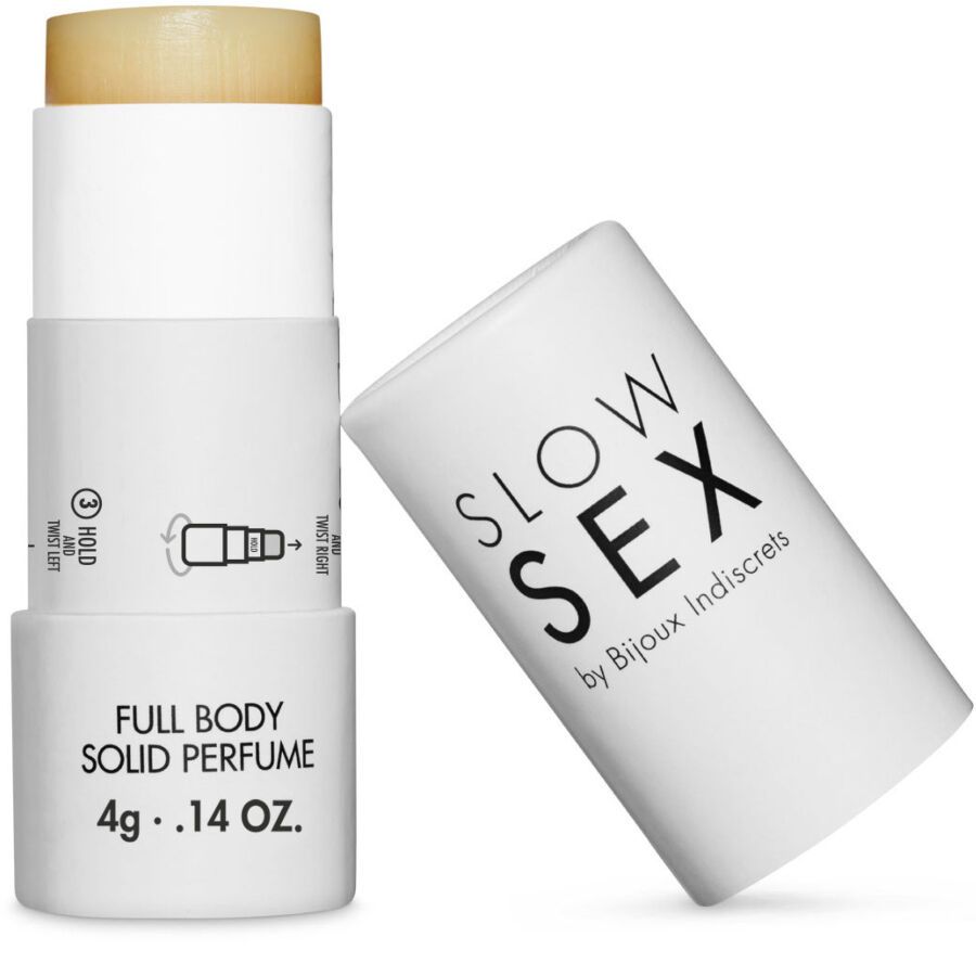 Bijoux Indiscrets SLOW SEX Profumo solido per tutto il corpo (4g) con il suo tappo.