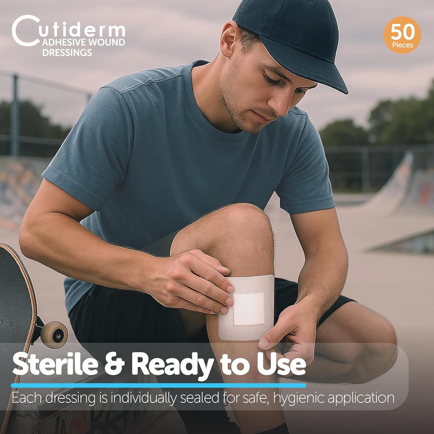 Bendaggio sterile per ferite 10 cm x 10 cm Cutiderm