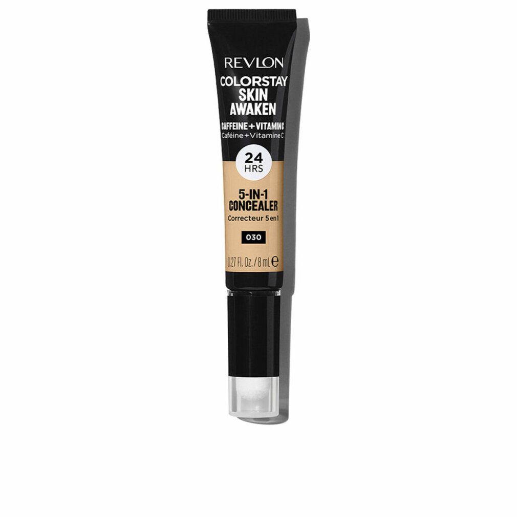 Revlon Colorstay Skin Awaken Concealer. Tubetto nero con dettagli. Tonalità 030-Light Medium. 5-in-1 Concealer. Contiene caffeina e vitamine.