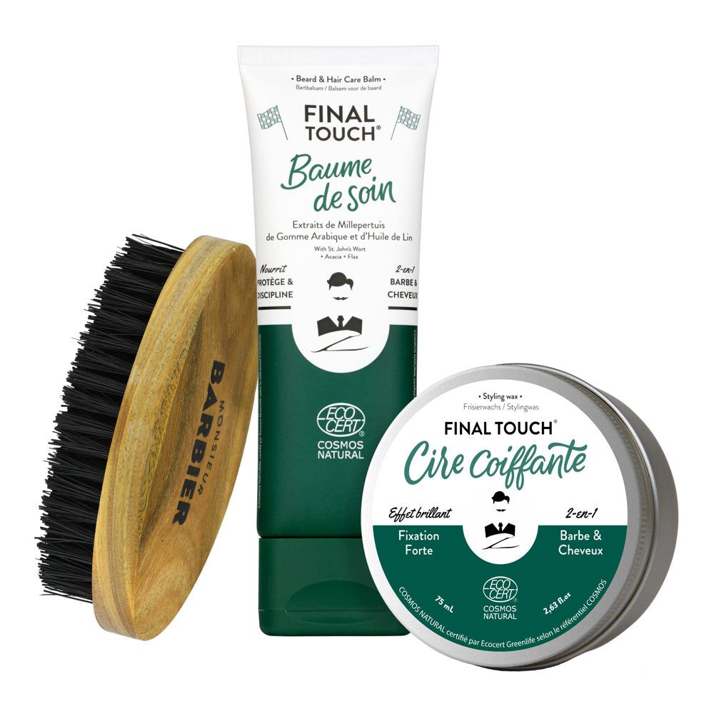Monsieur BARBIER - Set per lo styling dei capelli e della barba per uomo - THE PERFECT STYLE BOX