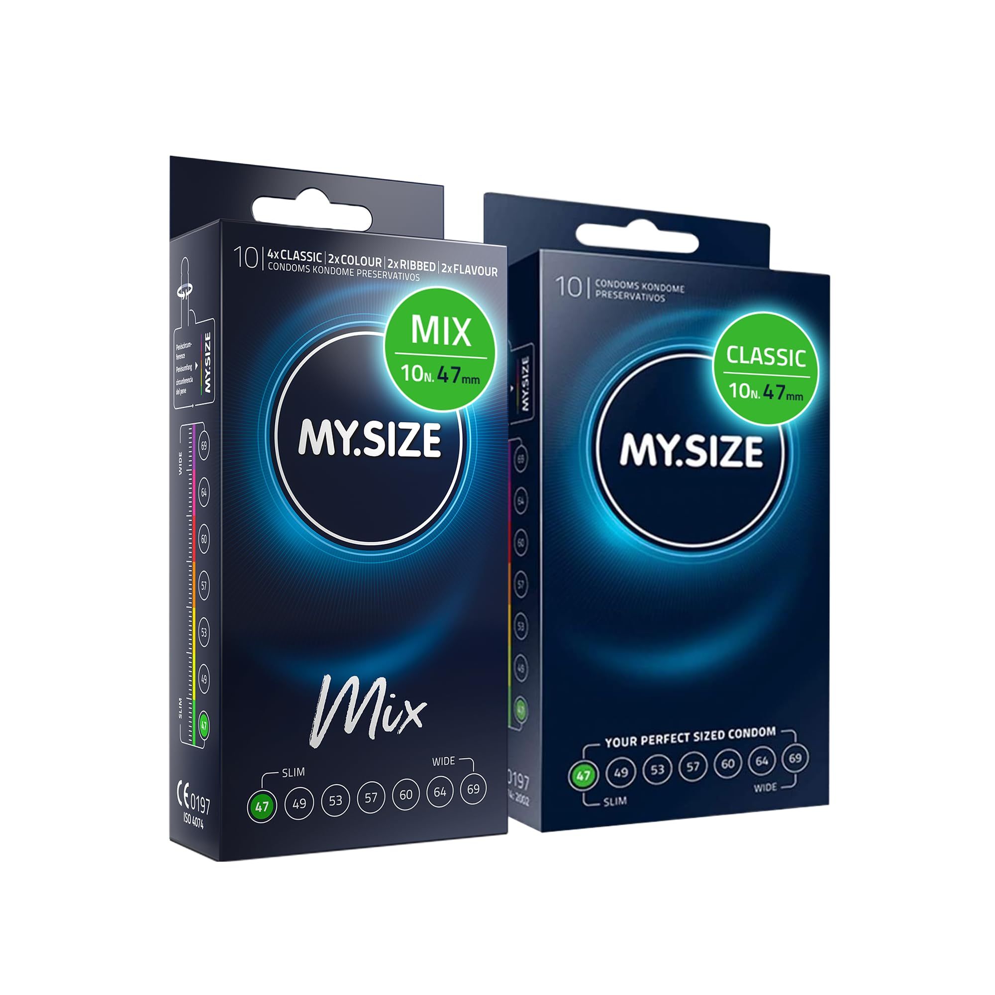 MY.SIZE Mix Set Preservativi Taglia 1 47mm