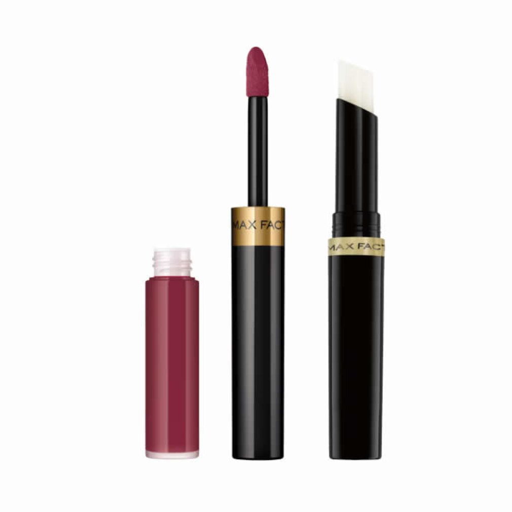 Max Factor Lipfinity Lip Colour. Rossetto e top coat. Tappi neri, anelli dorati. Tonalità 108 Frivolo.