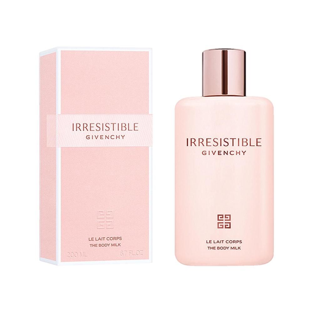 Latte corpo Irresistible Givenchy in flacone rosa pallido con scatola coordinata. 200ml.