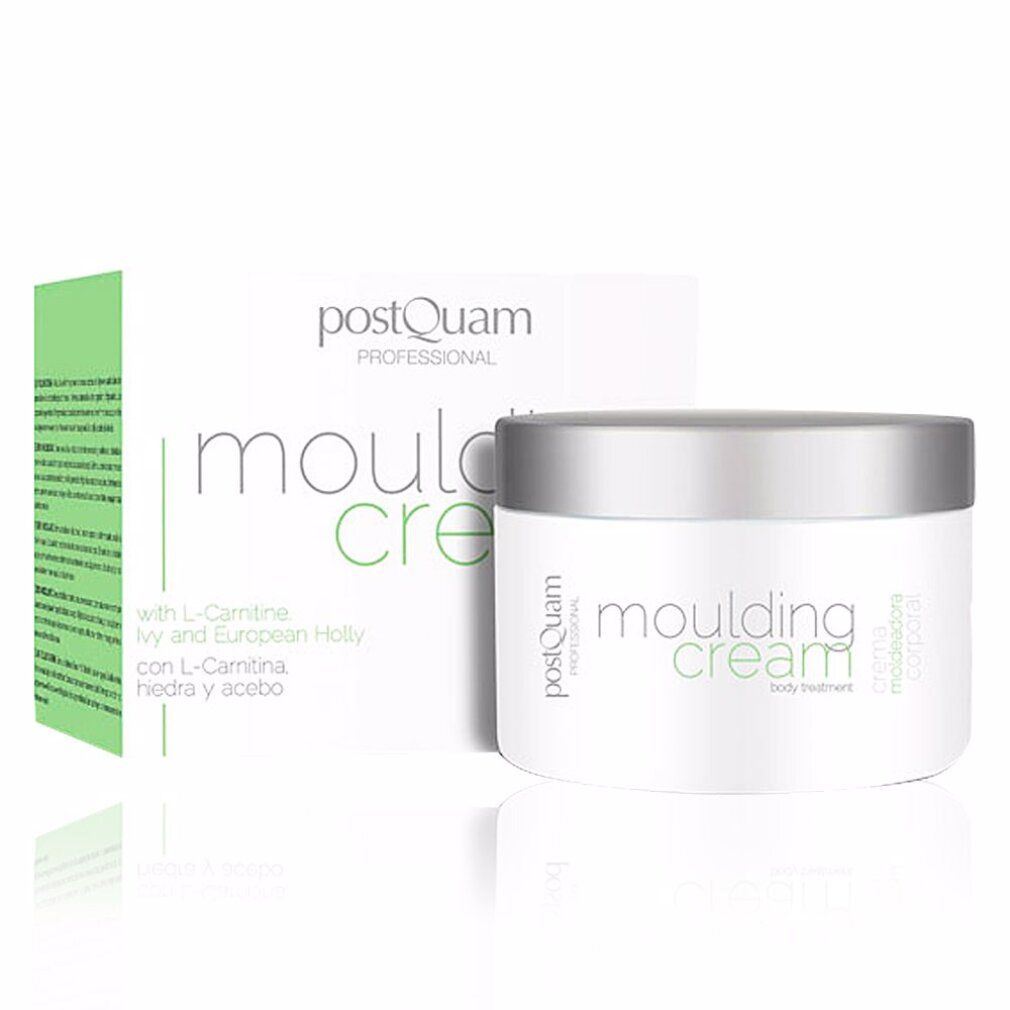Vaso di crema e confezione. Scritta: Moulding Cream, Postquam Professional. Contiene L-Carnitina, edera e agrifoglio.
