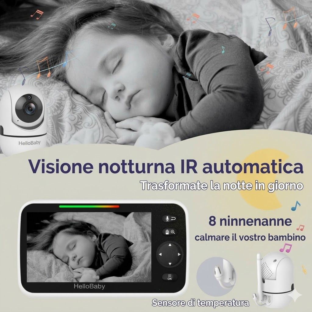 Baby monitor con 2 telecamere HelloBaby
