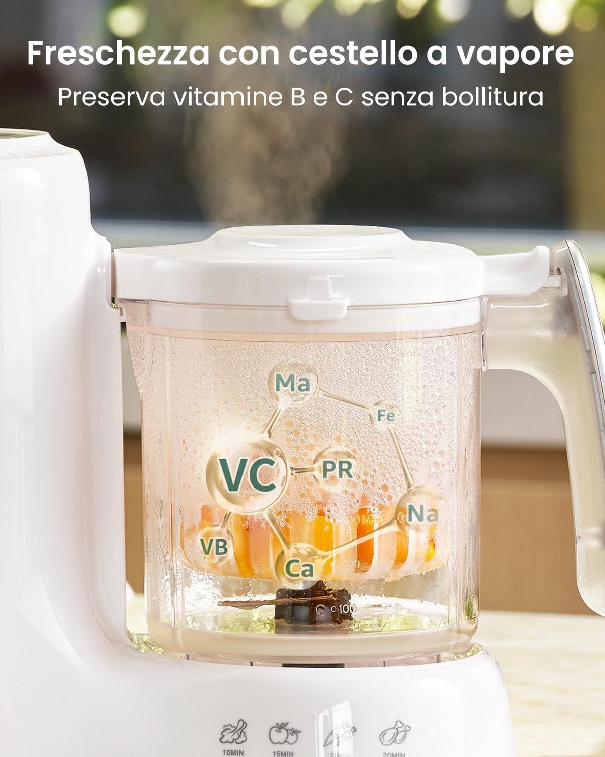 Preparatore di pappe con cestello a vapore Grownsy - Cuocivapore
