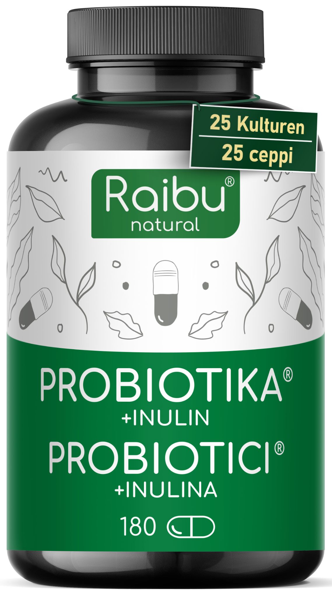 Probiotici Fermenti Lattici 25 Ceppi + Inulina - RAIBU