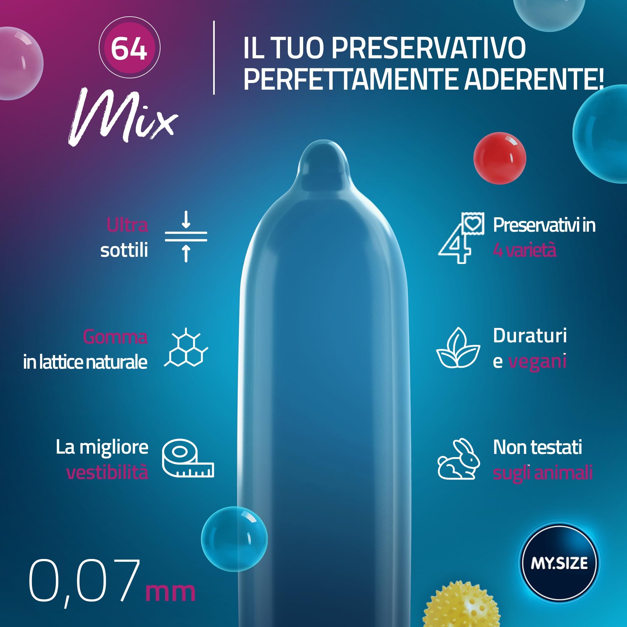 MY.SIZE Mix Set Preservativi Taglia 6 64mm