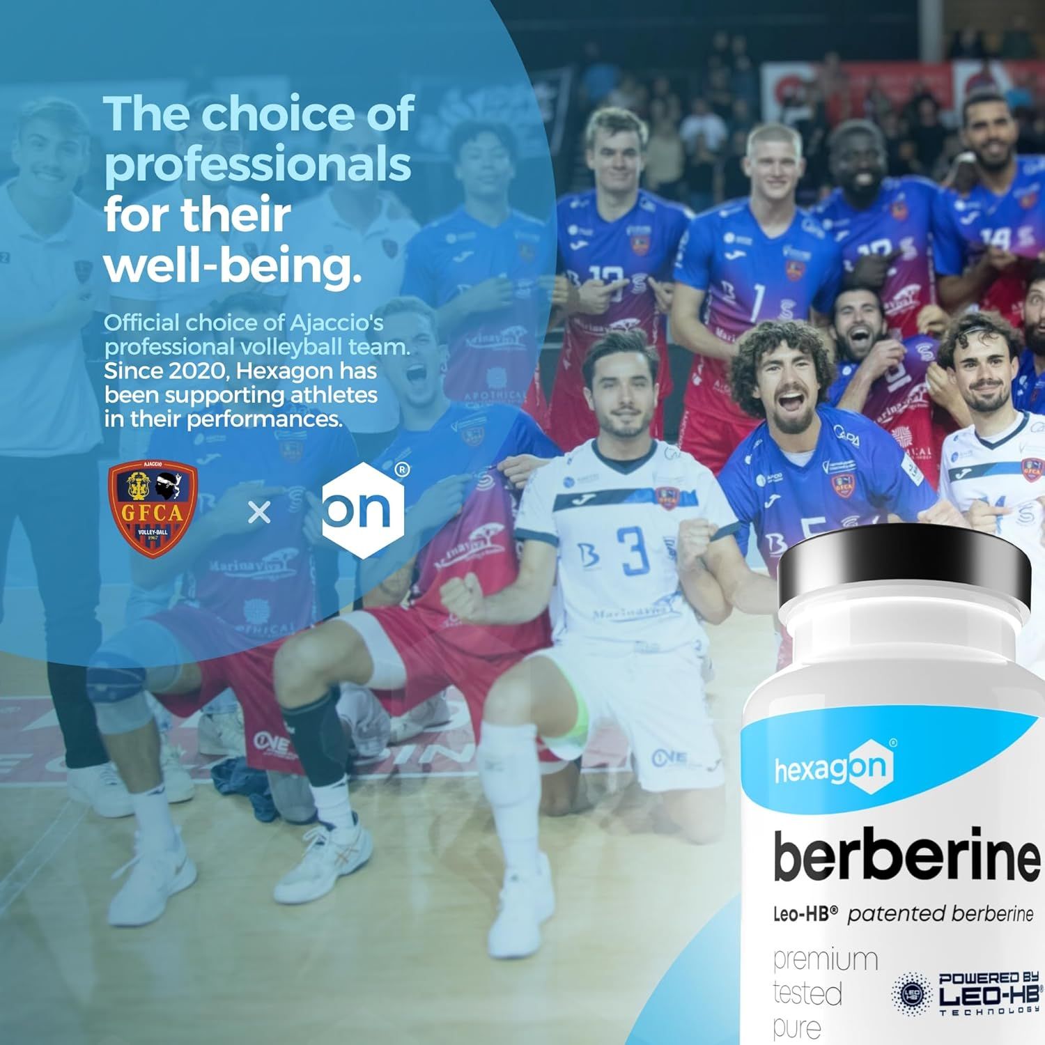 Capsule di Berberina Hexagon: Flacone da 90 capsule, LEO-HB® Extract, prodotto in Francia.