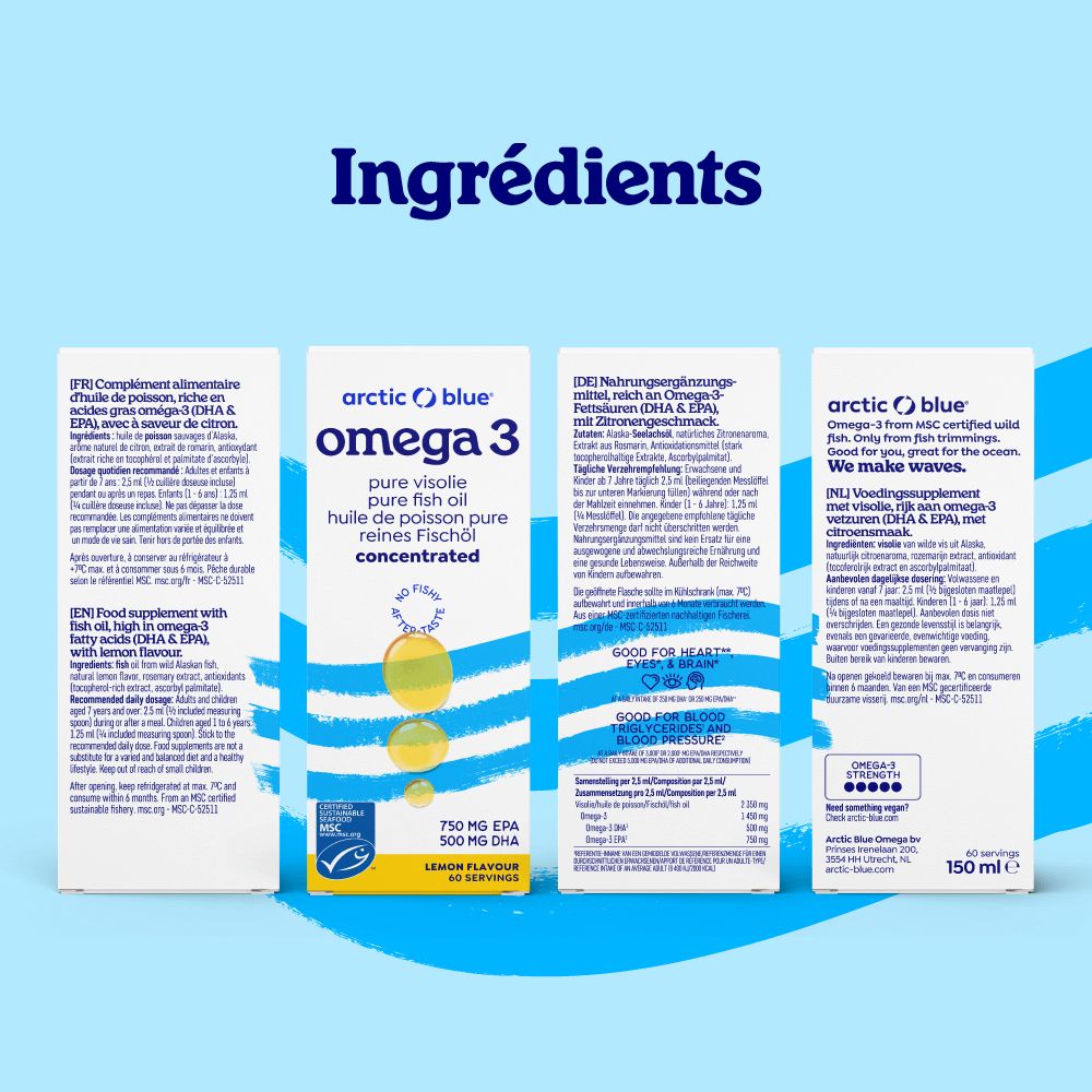 Informazioni nutrizionali e ingredienti di Arctic Blue Omega 3.