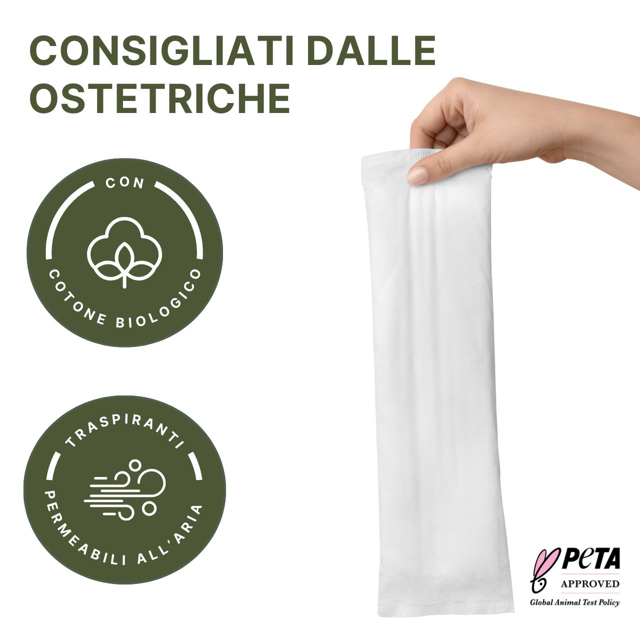 MyClarella Assorbenti post-parto in cotone bio, traspiranti. Consigliati dalle ostetriche.
