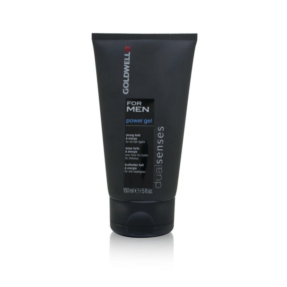 Tubo nero Goldwell Dualsenses per uomo. Testo: Power Gel, strong hold & energy, 150 ml/5 fl.oz.