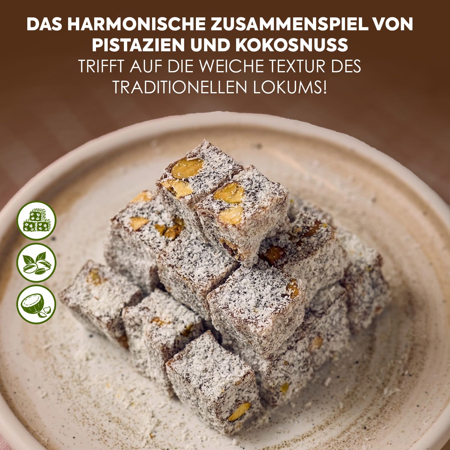 WeNatur Lokum al cocco con pistacchi di Antep