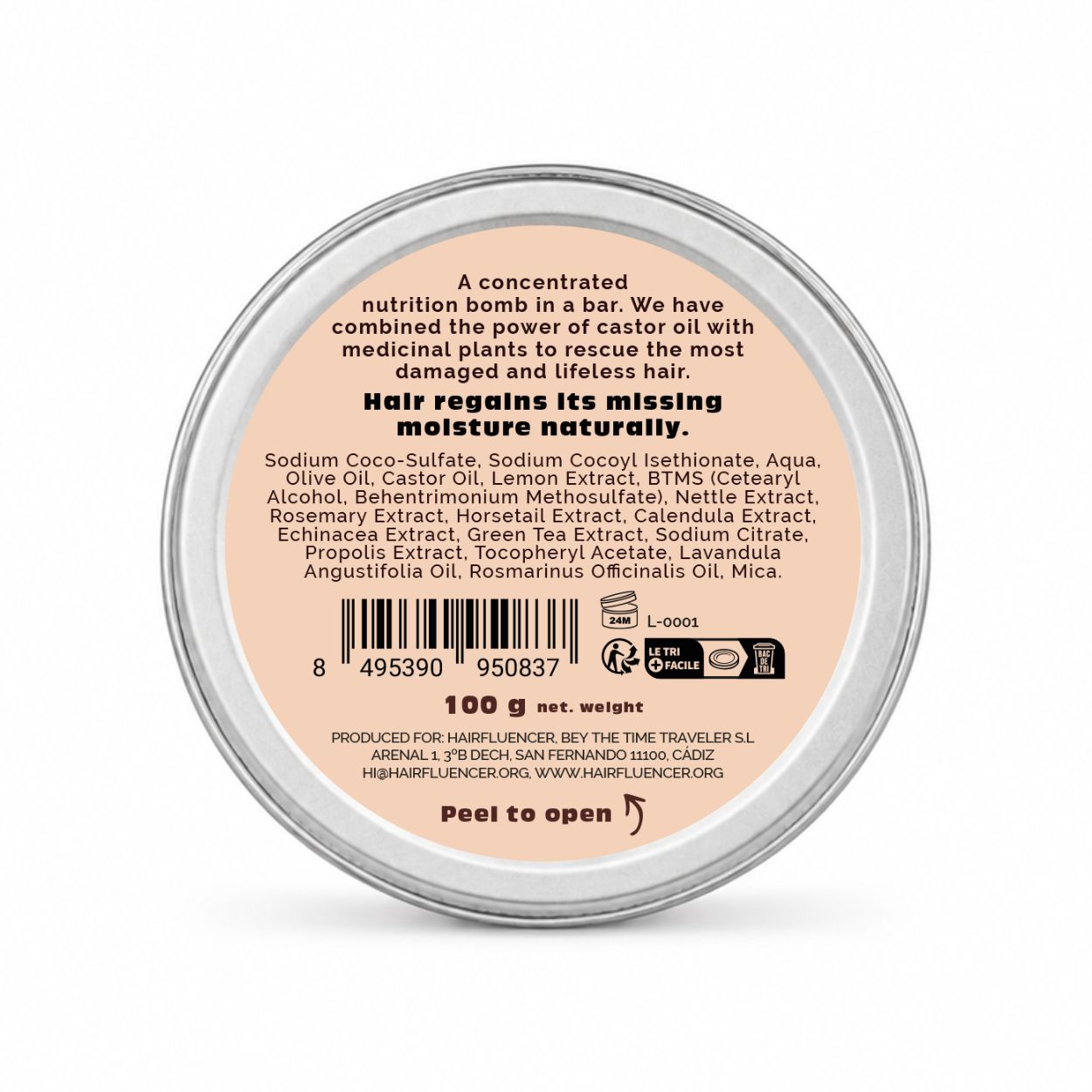 VitalizeNature Earth's Dew Shampoo Bar – Per capelli secchi con olio di ricino