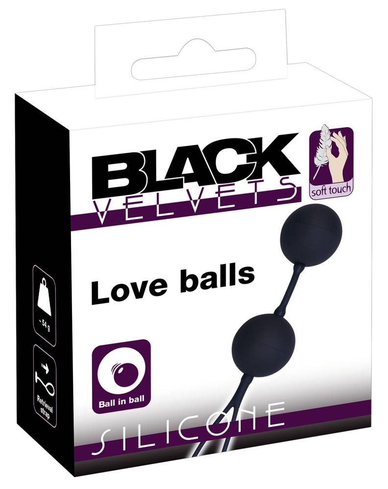 Leichts Love Ball Duo, 54 g | Allenamento del pavimento pelvico per principianti | Black Velvets