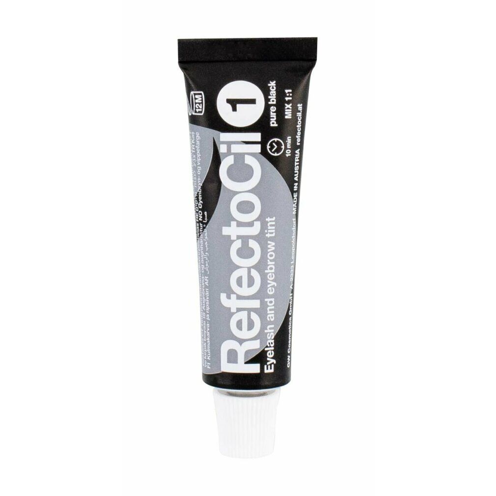 Tubo nero con nome del prodotto e scritta 'pure black'.