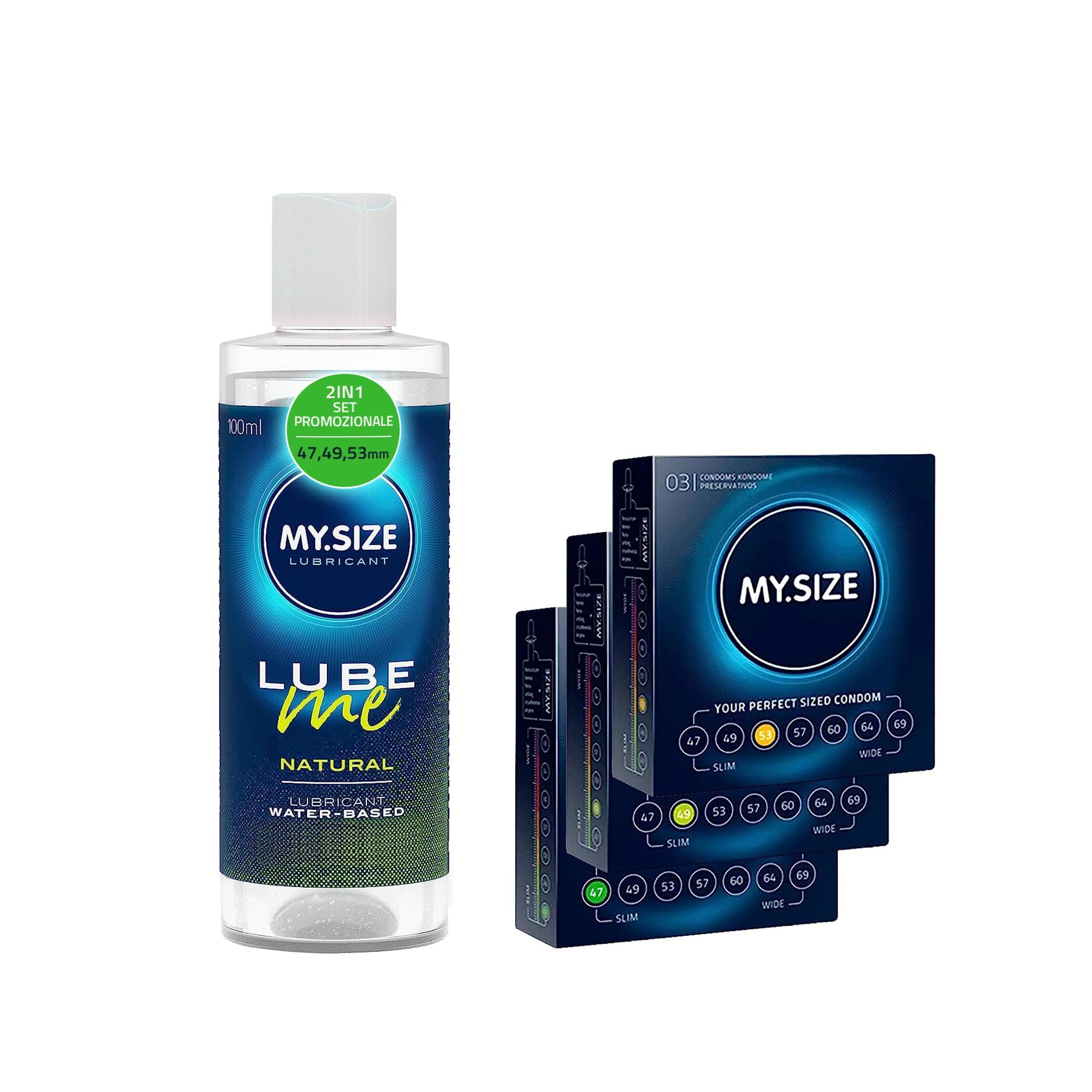 MY.SIZE Preservativo + Gel Lubrificante Set Lube Me Natural