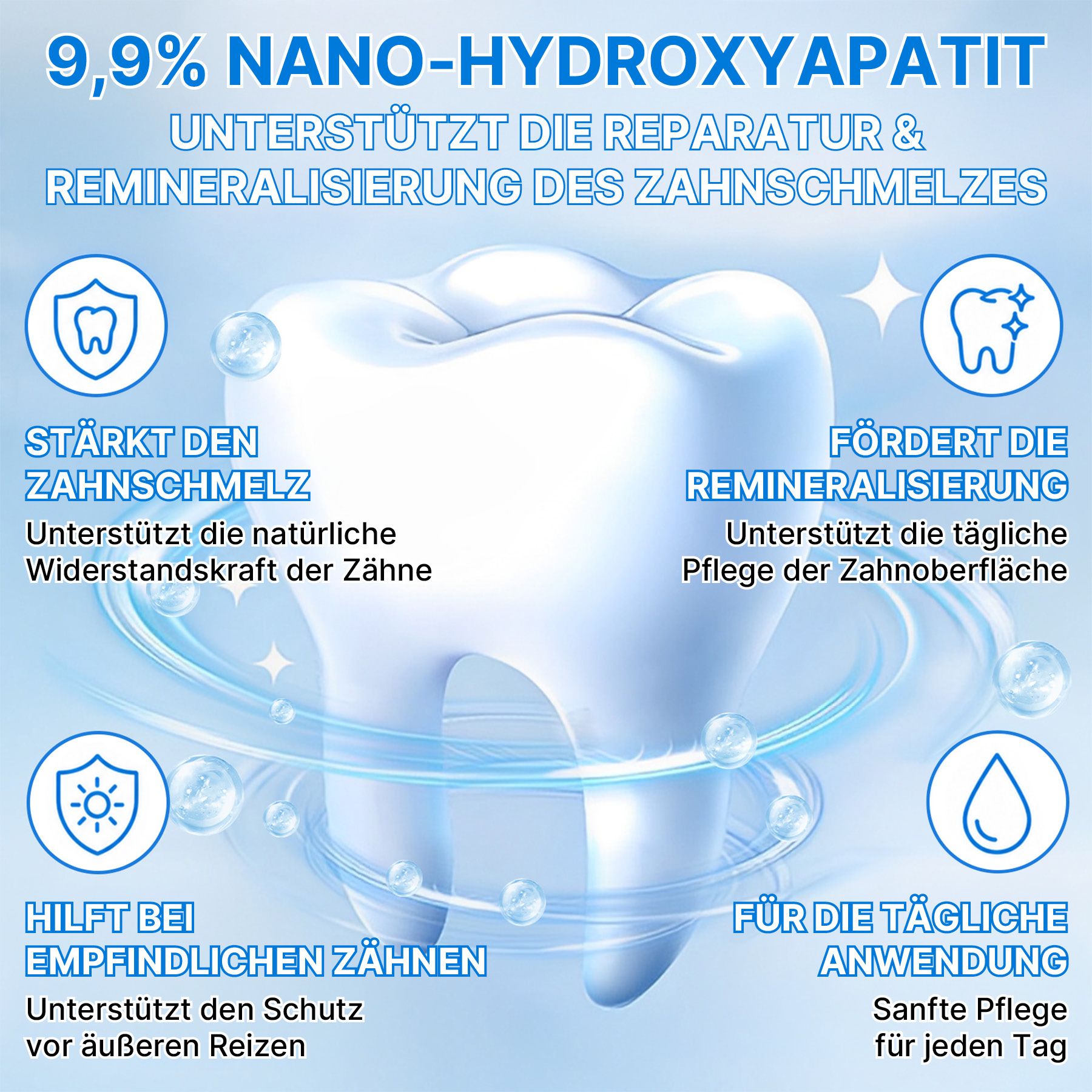 ALIVER Dentifricio sbiancante con oltre il 9,9% di idrossiapatite per l'igiene orale
